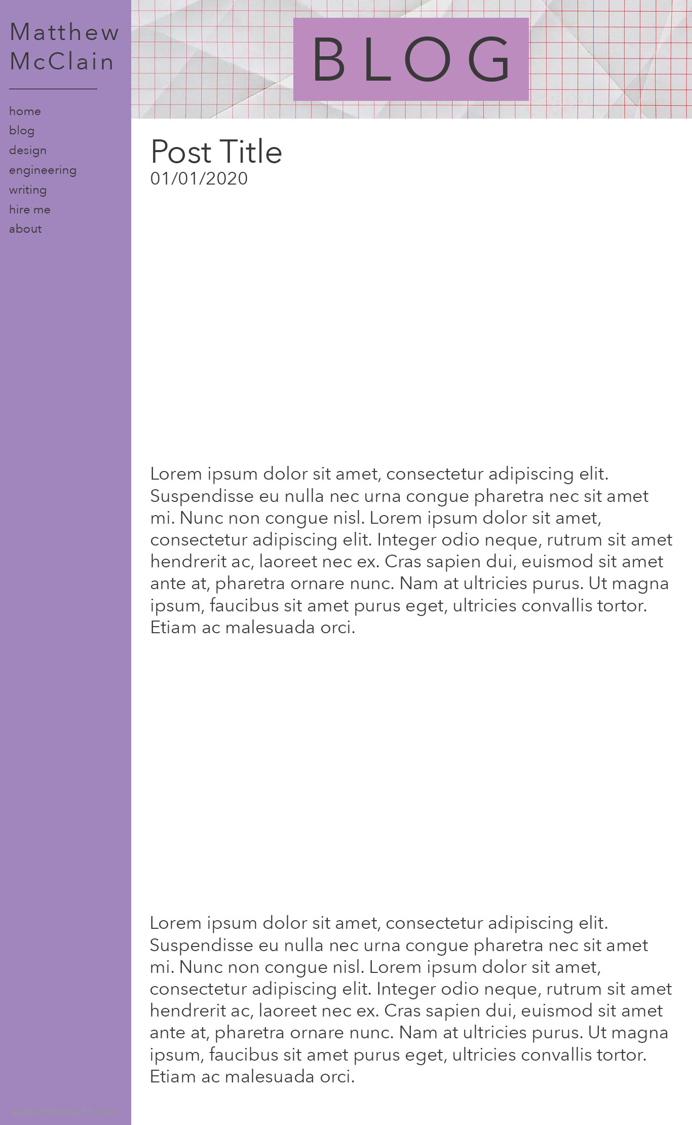 Draft 1 of the blog page